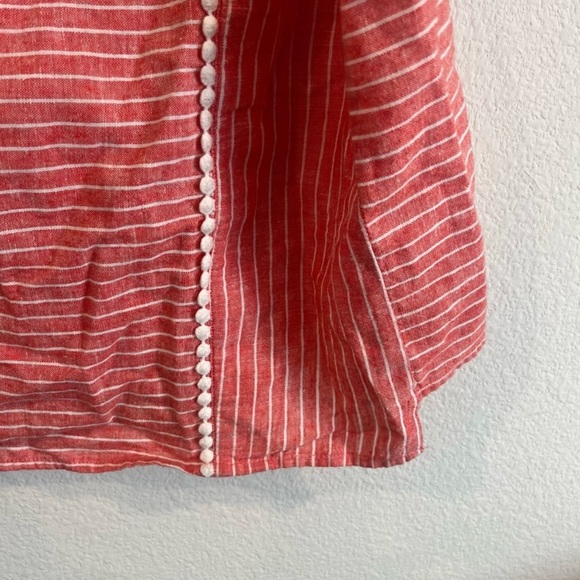 Marine Layer Stella red stripe linen blend crop tank size X-Large - Picture 5 of 6
